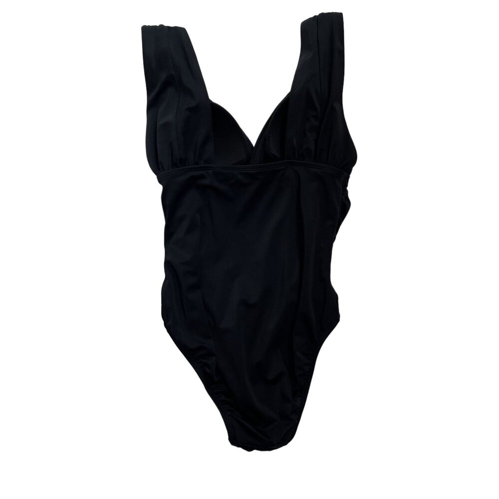 Time Tru Black One Piece Swimsuit Swim Wear Padded Size 8 to 10 Black u